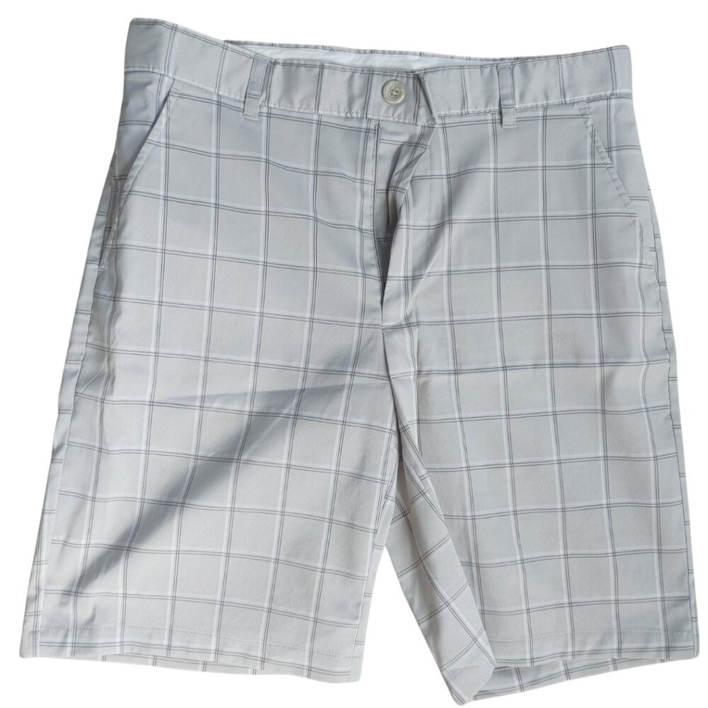GREG NORMAN for Tasso Elba Grey Plaid Men's Golf Shorts - Size 32
